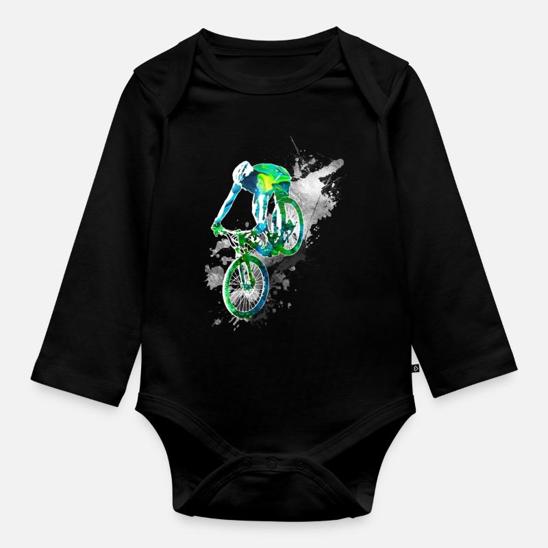Downhill action - Body Bébé bio manches longues - noir