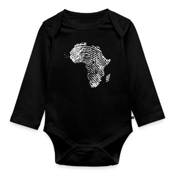 Africa Continent Fingerprint African DNA - Organic Longsleeve Baby Bodysuit - black - Front