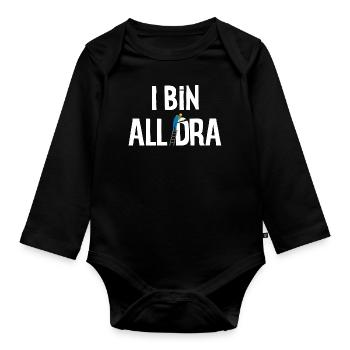 Vorarlberger Gsiberger Dialekt Mundart Spruch - Baby Bio-Langarm-Body - Schwarz - Vorne