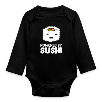 Powered by Sushi Liebe Sushi - Baby Bio-Langarm-Body - Schwarz - Vorne