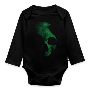 Old skull - Organic Longsleeve Baby Bodysuit - black - Front