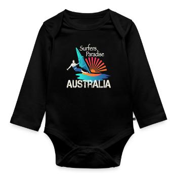 Surfers Paradise Surfer - Baby Bio-Langarm-Body - Schwarz - Vorne