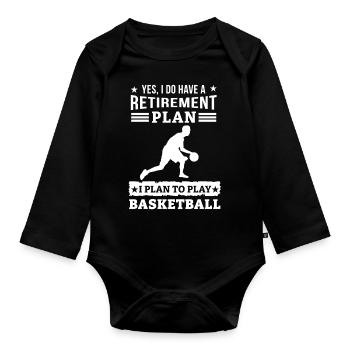 Équipe de basket-ball de basket-ball - Body Bébé bio manches longues - noir - Devant