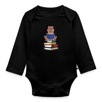 Capybara - Baby Bio-Langarm-Body - Schwarz - Vorne