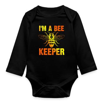 Beekeeper Beekeeper Beekeeper - Organic Longsleeve Baby Bodysuit - black - Front