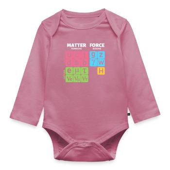 Standard Model of Particle Physics with Higgs Boson - Organic Longsleeve Baby Bodysuit - mauve - Front