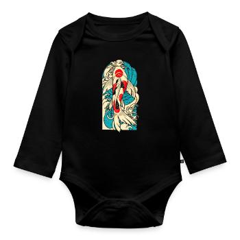 Koi Fish Japon - Body Bébé bio manches longues - noir - Devant