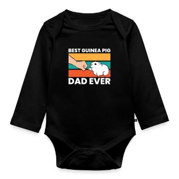 Meilleur papa cochon d’Inde de tous les temps - Body Bébé bio manches longues - noir - Devant