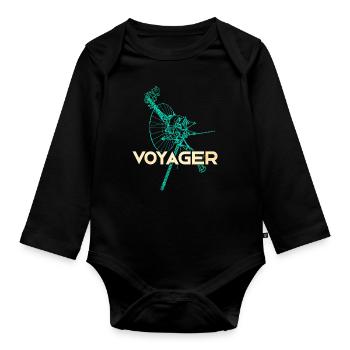 Sonde spatiale Voyager - Body Bébé bio manches longues - noir - Devant