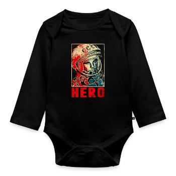 Yuri Gagarin - Cosmonaut - Organic Longsleeve Baby Bodysuit - black - Front