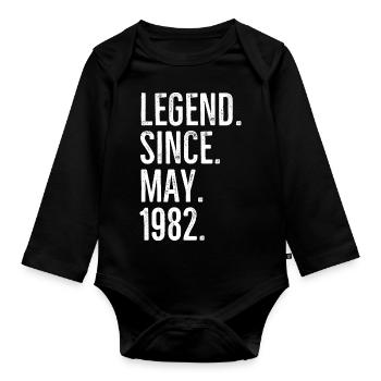 Legende seit Mai 1982 - Baby Bio-Langarm-Body - Schwarz - Vorne