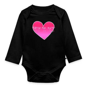 herz schleifen rosa symbol liebe - Baby Bio-Langarm-Body - Schwarz - Vorne