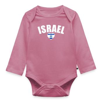 Israël Vintage Drapeau Israélien - Body Bébé bio manches longues - mauve - Devant