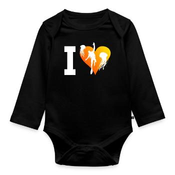 Free Dive Scuba Diver Tauchen Diver Taucher - Baby Bio-Langarm-Body - Schwarz - Vorne