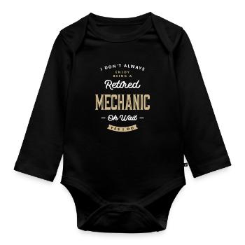 Mécanicien Profession Emploi Travailleur d’anniversaire - Body Bébé bio manches longues - noir - Devant