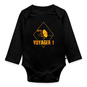 Voyager 1 - Interstellar Space Probe - Organic Longsleeve Baby Bodysuit - black - Front