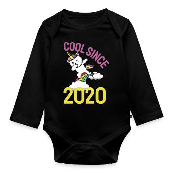 Cool seit 2020 Dabbing Katze 2. Geburtstag - Baby Bio-Langarm-Body - Schwarz - Vorne
