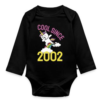 Cool depuis 2002 Dabbing chat 20ème anniversaire - Body Bébé bio manches longues - noir - Devant