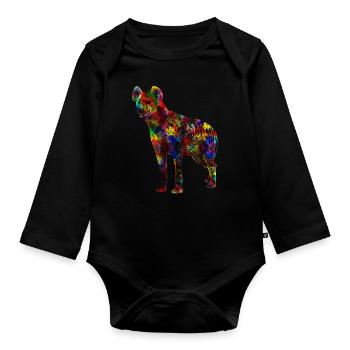 Hyäne - Baby Bio-Langarm-Body - Schwarz - Vorne
