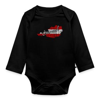 Österreich - Baby Bio-Langarm-Body - Schwarz - Vorne