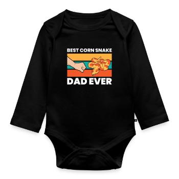 Corn Snake Pet Dad Best Corn Snake Dad Ever - Organic Longsleeve Baby Bodysuit - black - Front