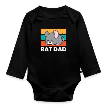 Rat Papa Animal De compagnie Rat Propriétaire Rat Papa Mignon Rats - Body Bébé bio manches longues - noir - Devant