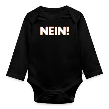 Nein Graphic - Organic Longsleeve Baby Bodysuit - black - Front