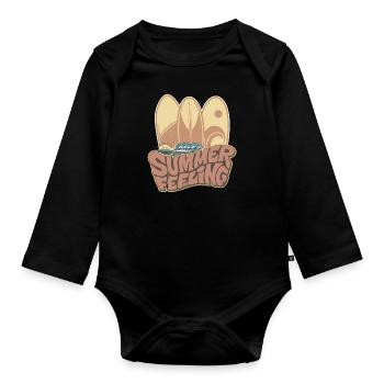 Summer Feeling - Baby Bio-Langarm-Body - Schwarz - Vorne