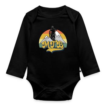 Vélo de montagne Cyclisme Cyclisme Cyclisme - Body Bébé bio manches longues - noir - Devant