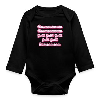 Nursery rhyme - Organic Longsleeve Baby Bodysuit - black - Front