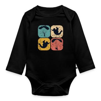 Paragliding - Organic Longsleeve Baby Bodysuit - black - Front