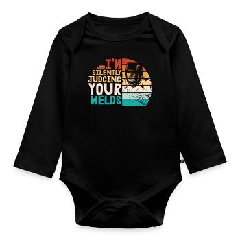 Welder Occupation Heat Steel Gas WIG MAG Welding - Organic Longsleeve Baby Bodysuit - black - Front