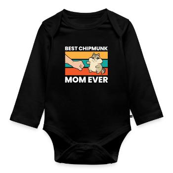 Beste Chipmunk-Mutter aller Zeiten - Baby Bio-Langarm-Body - Schwarz - Vorne