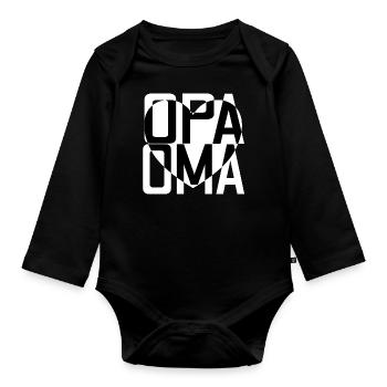Opa Oma Mutter Vater T-shirt Geschenkidee - Baby Bio-Langarm-Body - Schwarz - Vorne