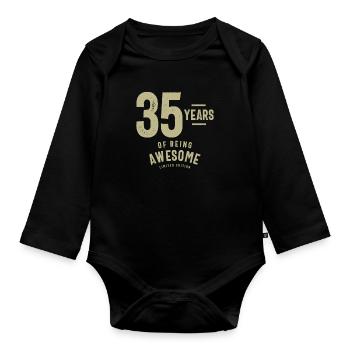 35 Jahre Awesome 35. Geburtstag - Baby Bio-Langarm-Body - Schwarz - Vorne