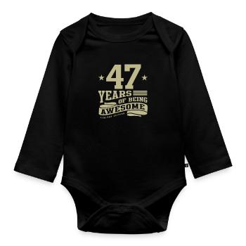 47 Jahre Awesome 47. Geburtstag - Baby Bio-Langarm-Body - Schwarz - Vorne