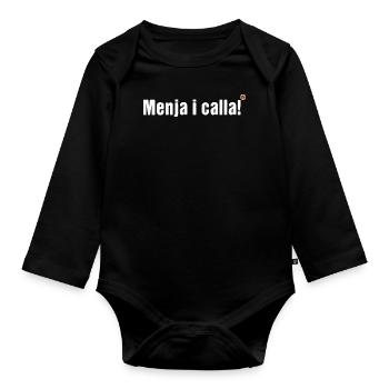 OBV – Menja i calla ! - Body Bébé bio manches longues - noir - Devant