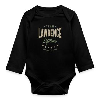 Nom personnalisé du membre à vie de l’équipe Lawrence - Body Bébé bio manches longues - noir - Devant