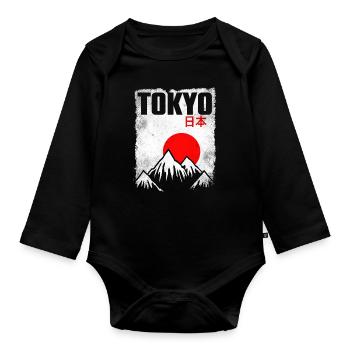 Tokio Japan - Baby Bio-Langarm-Body - Schwarz - Vorne