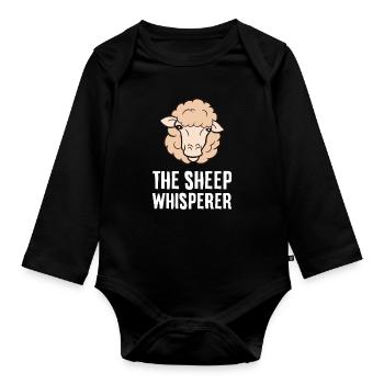 The Sheep Whisperer - Organic Longsleeve Baby Bodysuit - black - Front