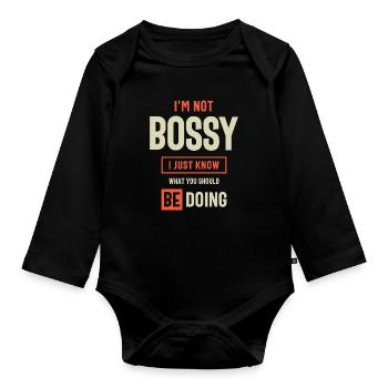 Ich bin nicht herrisch komisch sarkastisch - Baby Bio-Langarm-Body - Schwarz - Vorne