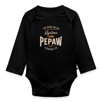 Pepaw est mon grand-père préféré - Body Bébé bio manches longues - noir - Devant