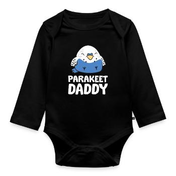 Perruche Papa Perruche Drôle - Body Bébé bio manches longues - noir - Devant