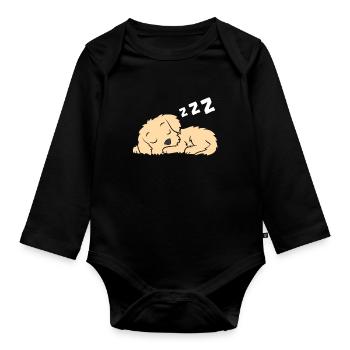 Morkie Sommeil Paresseux Morkie Pyjama Sommeil - Body Bébé bio manches longues - noir - Devant