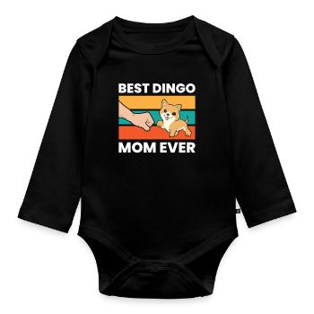 Australian Dingo Dog Mama Best Dingo Mom Ever - Organic Longsleeve Baby Bodysuit - black - Front