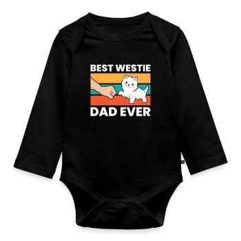 Meilleur père Westie de tous les temps - Body Bébé bio manches longues - noir - Devant