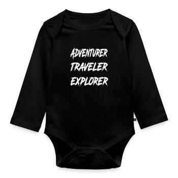 Aventurier Voyageur Explorer - Body Bébé bio manches longues - noir - Devant