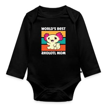 MeilleurS Mondes Axolotl Maman Mère Maman Drôle Axolotl - Body Bébé bio manches longues - noir - Devant