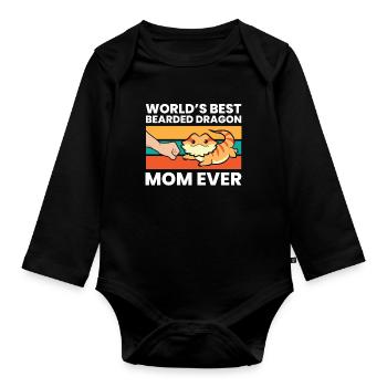 World's Best Bearded Dragon Mom Ever - Organic Longsleeve Baby Bodysuit - black - Front