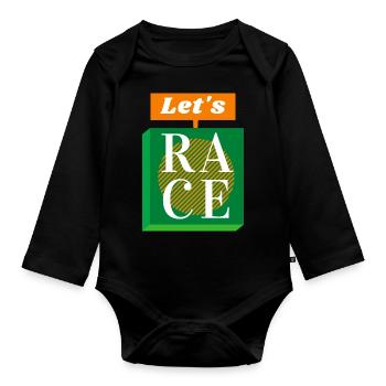 Das Rennen - Baby Bio-Langarm-Body - Schwarz - Vorne